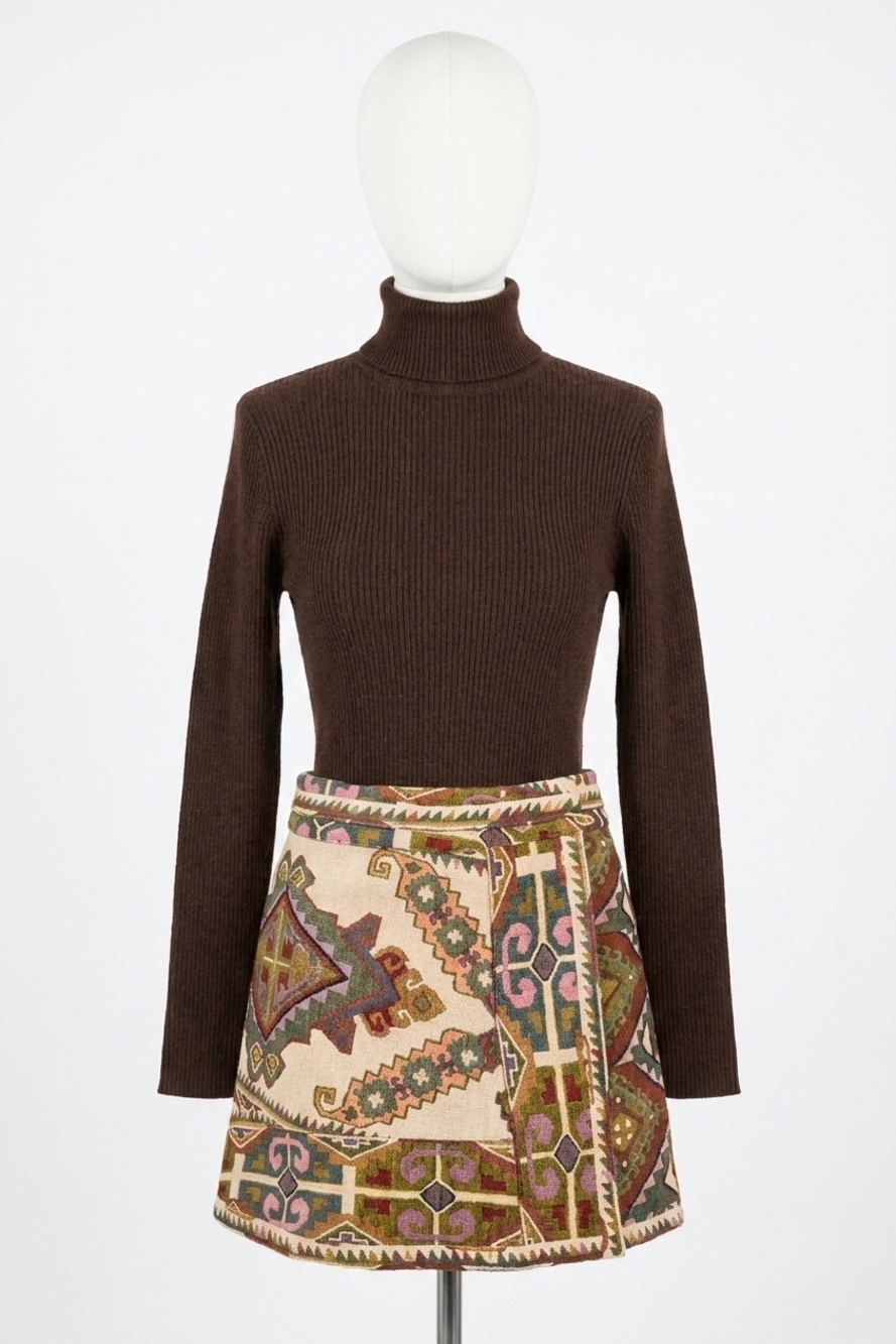 NEW HUNTER BELL houghton turtleneck in cocoa